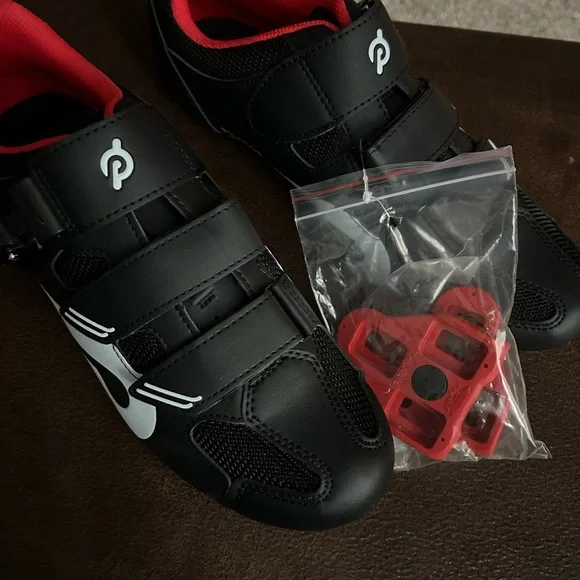 Peloton Men\'s US 10 EU 43 Strap Black Red Cycling Shoes Athletic Sneakers EUC PELOTON Cycling Shoes Black/White/Red EUC Size EU 43 / Men main image 4